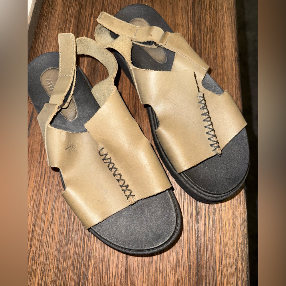 Athena Black and Sage Green Sandals
